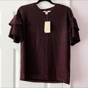 MICHAEL KORS Sparkly Purple Shirt Size Small